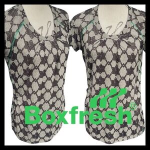 Boxfresh LTD Brown/Taupe Green Stitch Limited Edition Short Sleeve Top (M)